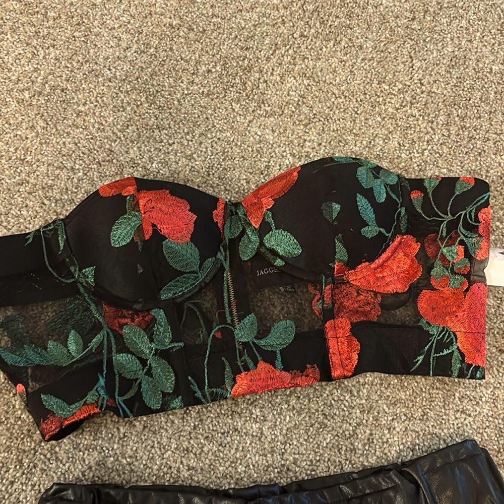 Embroidered corset top